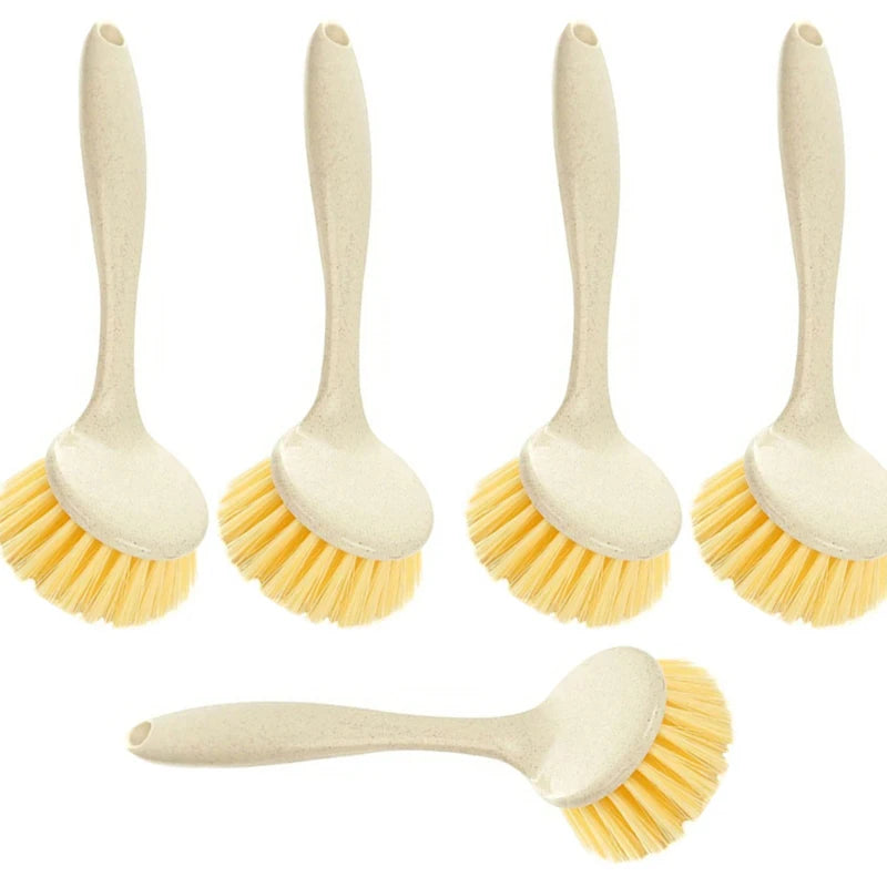 1/3/5Pcs Long Cleaning Brush Kitchen Pan Washing Brush Oil-Resistant Versatile Dish Scrubber For Pot And Dish Sink Cleaning