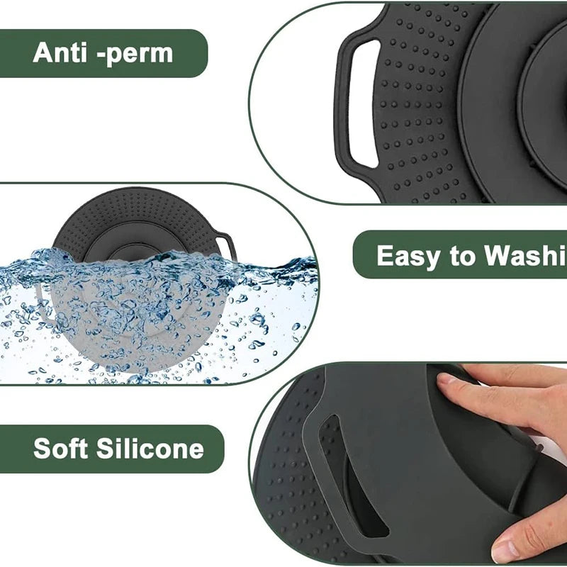 Universal 30cm Silicone Pot Lid Pot Cover Spill Stopper Lid Reusable Multifunctional Overflow Stopper Lid For Pans And Pots