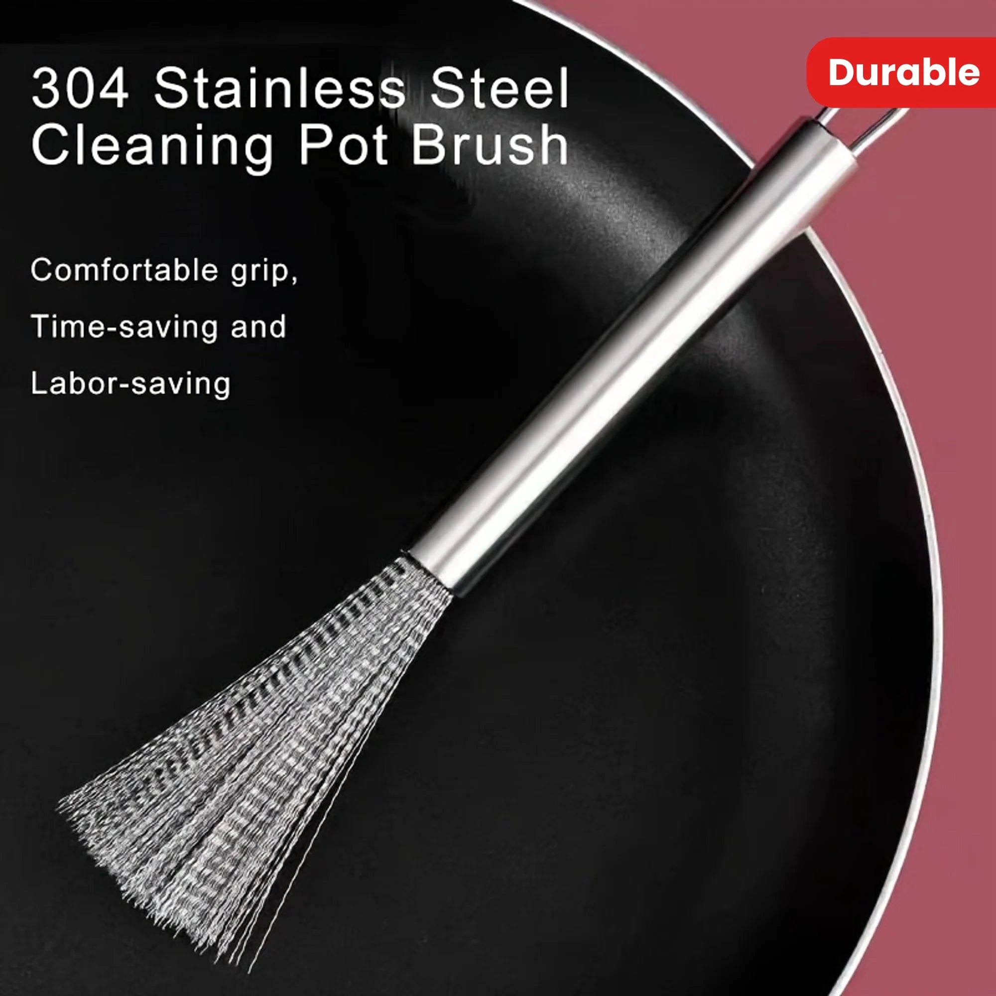 1/5pcs Stainless Steel Cleaning Brush Efficient Kitchen Scrubber for Non-Destructive Cleaning Durable Metal Pot Cleaning Tools
