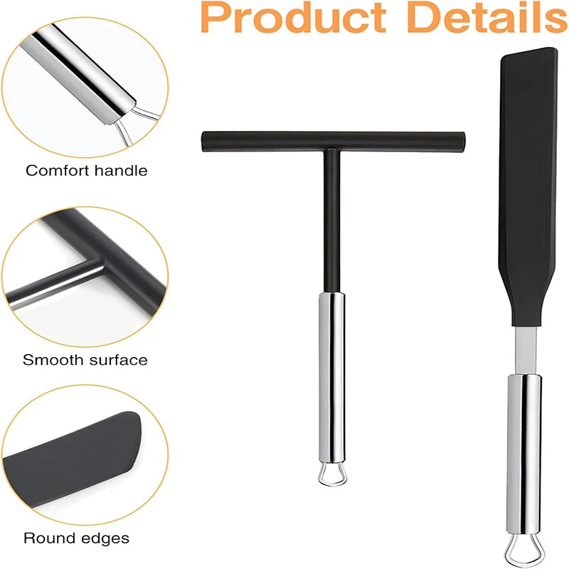 Stainless Steel French Crepe Spreader Crepe Spreader and Spatula Kit Pancake Like Batter Spreading Tools Pancake Cooking Tools