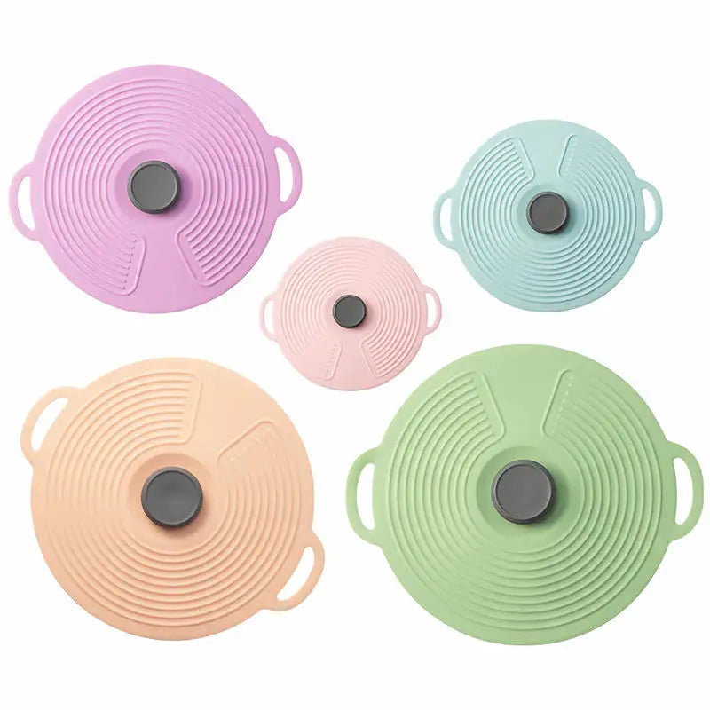 Silicone Lids For Bowl, Reusable Sealed Suction Lids Fits Cups, Plates, Pots, Pans, Food Storage Kitchen Gadgets 5 size