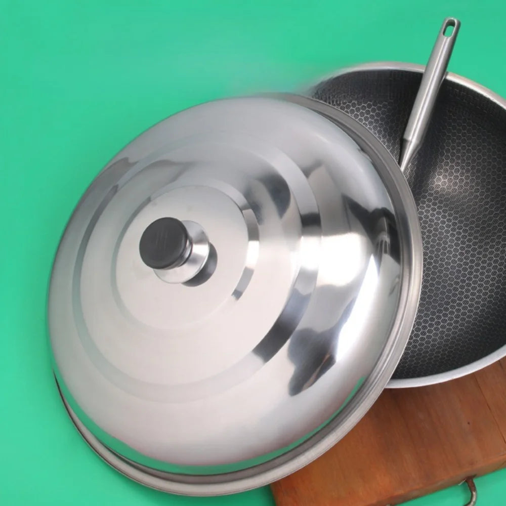 28/32/36/40cm Stainless Steel Pot Cover Universal with Knob Cooking Pot Wok Lid Cookware Parts Frying Pan Cover