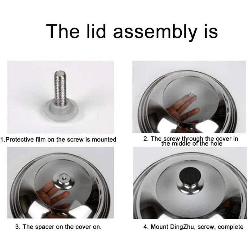 Stainless Steel Visible Pot Lid Combined Tripod Wok Cover Kitchen Cookware Accessories Replacement 28CM