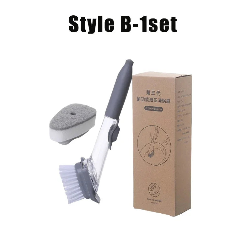 New Dishwand Set No-Scratch Soap Dishwashing Brush Scrubber Kitchen Cleaning Sponge Cleaning Brush for Pots Dishes Sink Comes