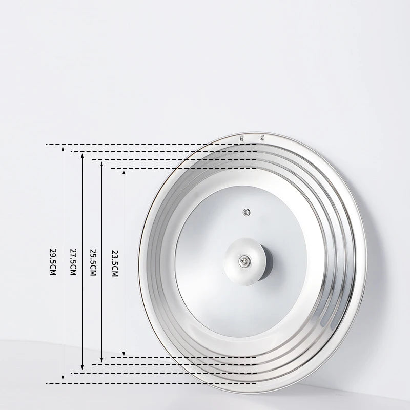 Stainless Steel Pan Cover For 8.2-12.5 Inch Cookware Universal Lid For Pots And Pans Replacement Frying Pan Cover Pot Lid