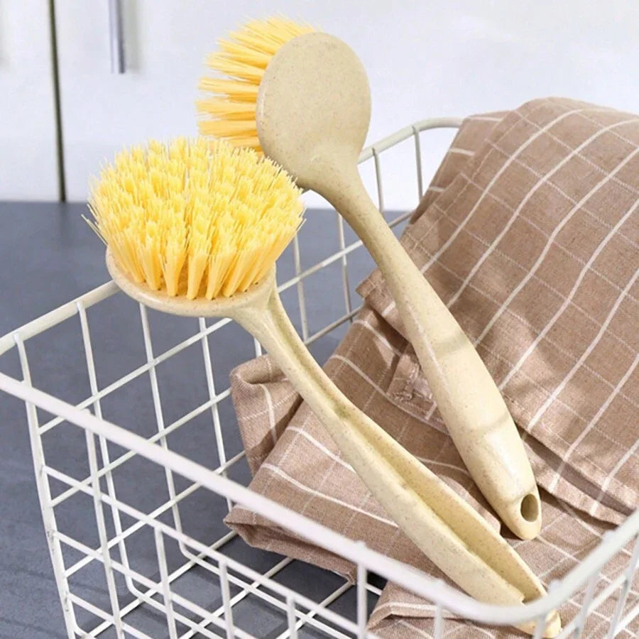 1/3/5Pcs Long Cleaning Brush Kitchen Pan Washing Brush Oil-Resistant Versatile Dish Scrubber For Pot And Dish Sink Cleaning