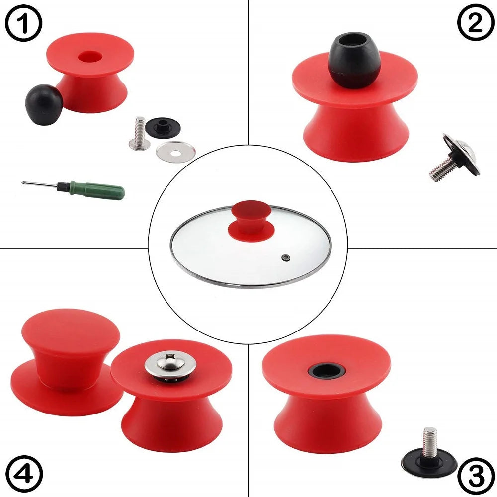 2pcs Pot Lid Knob Silicone Universal Pot Lid Cover Knob Handle Kitchen Cookware Lid Replacement --Fast Delivery Pot Handle