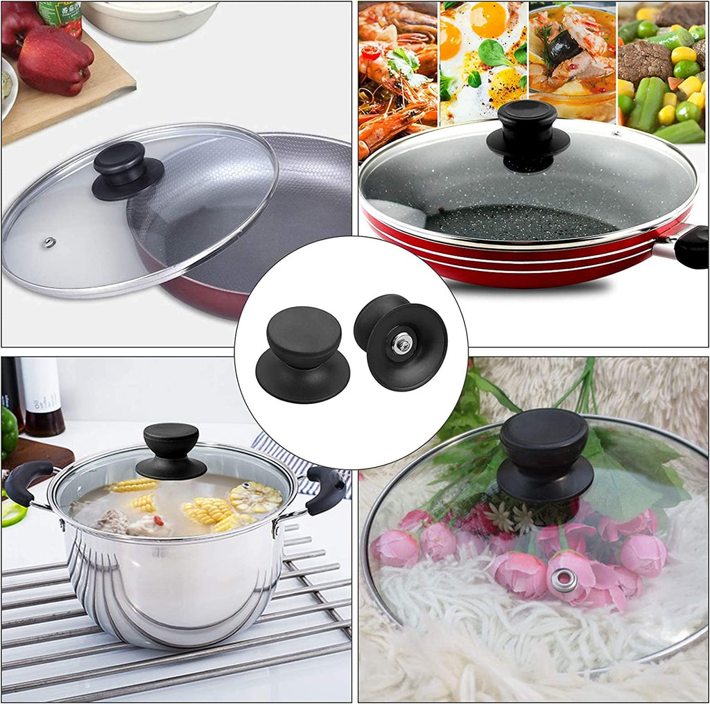 1/2Pcs Glass Lib Cover Knob Cap Pot Lid Knob Pan Lid Holding Handle Universal Replacement Lifting Handle for Kitchen Cookware