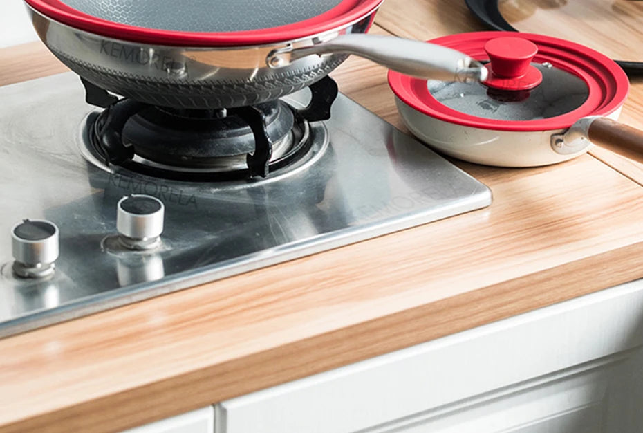 Universal Lid for Pots Tempered Glass with Silicone Lid Pot Drop-Proof Visualization Wok Lid Kitchen Utensils Cookware Parts