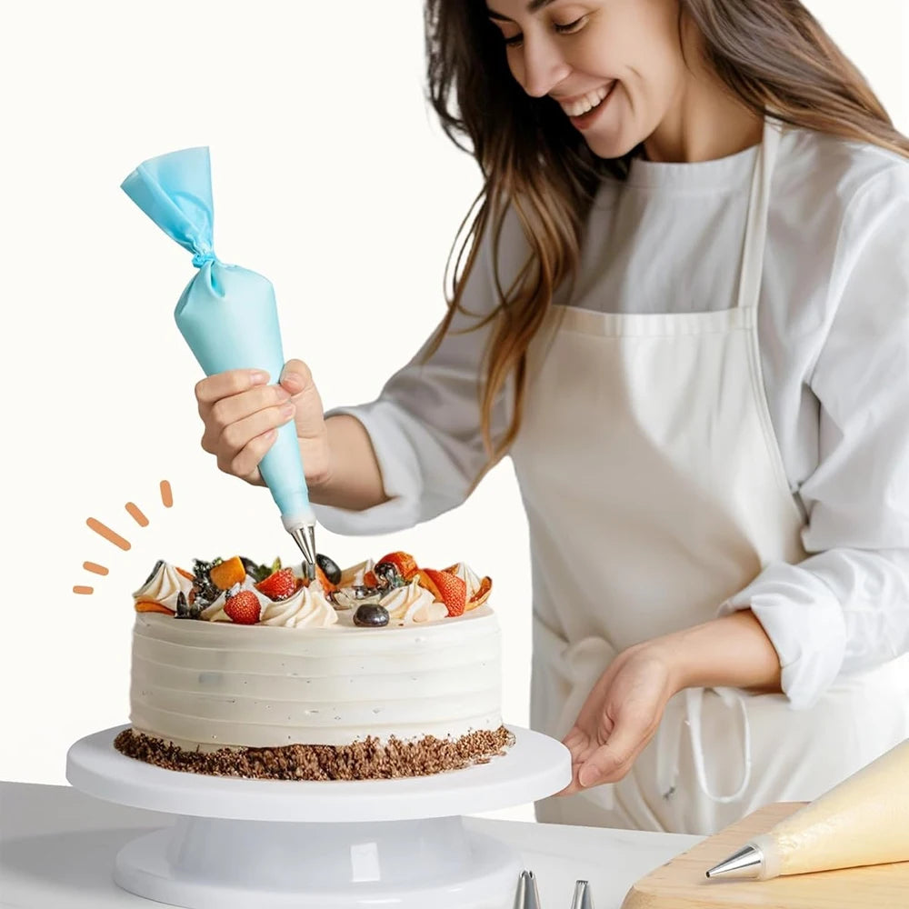 6 Pieces Best 11 Inch Cake Turntable Cake Stand with 2 Frosting Angled Spatulas 3 Frosting Spatulas Baking Accessories Tools