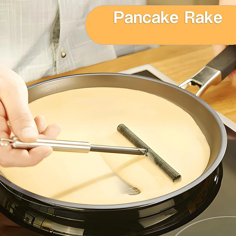 Stainless Steel French Crepe Spreader Crepe Spreader and Spatula Kit Pancake Like Batter Spreading Tools Pancake Cooking Tools