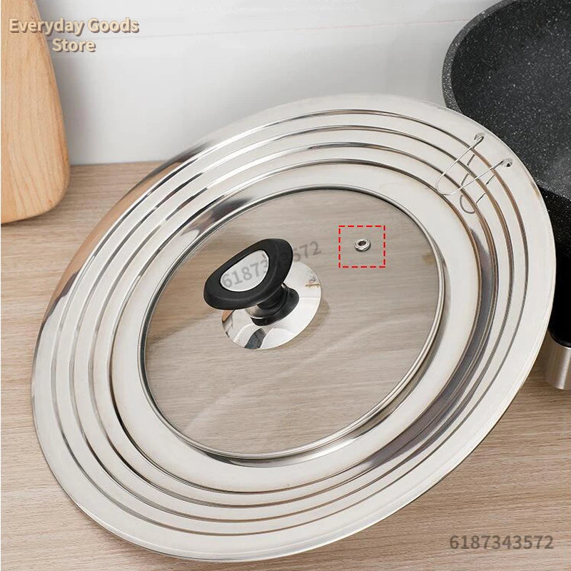 Stainless Steel Universal Lid For Pot And Pan Skillet Lid Pot Cover Fit 28cm Cookware Frying Pan Cover Pan Lid With Knob