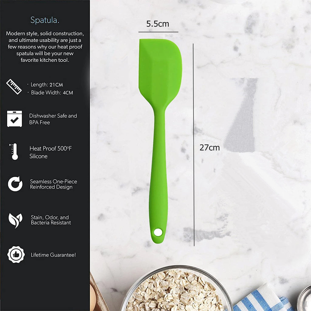 LMETJMA 27 cm Silicone Spatula Heat Resistant Non-Stick Flexible Spatulas Scrapers Baking Cooking Spatula Mixing Tool KC0448