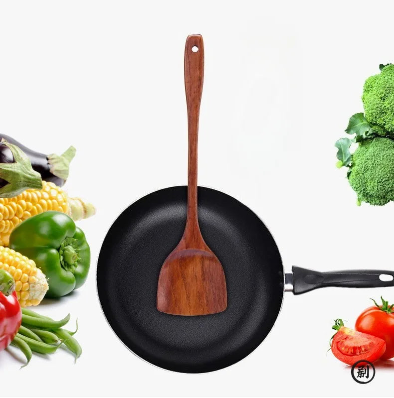 1PC-Wooden spatula for non-stick pan; special wooden cooking utensil for home kitchen use; anti-scalding spatula