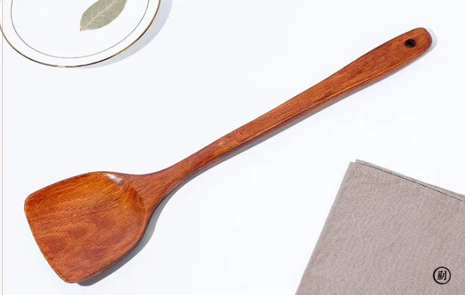 1PC-Wooden spatula for non-stick pan; special wooden cooking utensil for home kitchen use; anti-scalding spatula