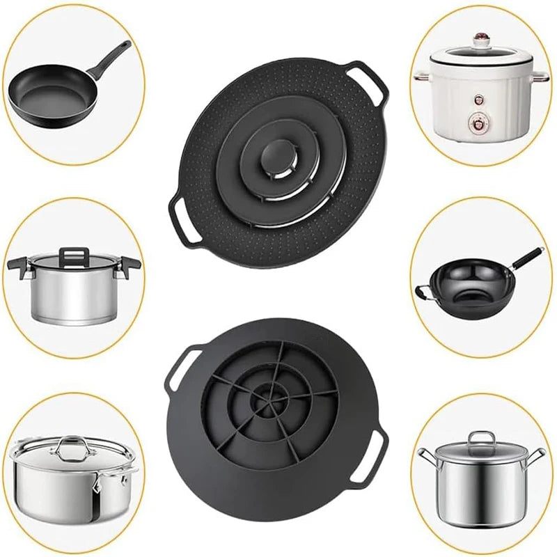 Universal 30cm Silicone Pot Lid Pot Cover Spill Stopper Lid Reusable Multifunctional Overflow Stopper Lid For Pans And Pots