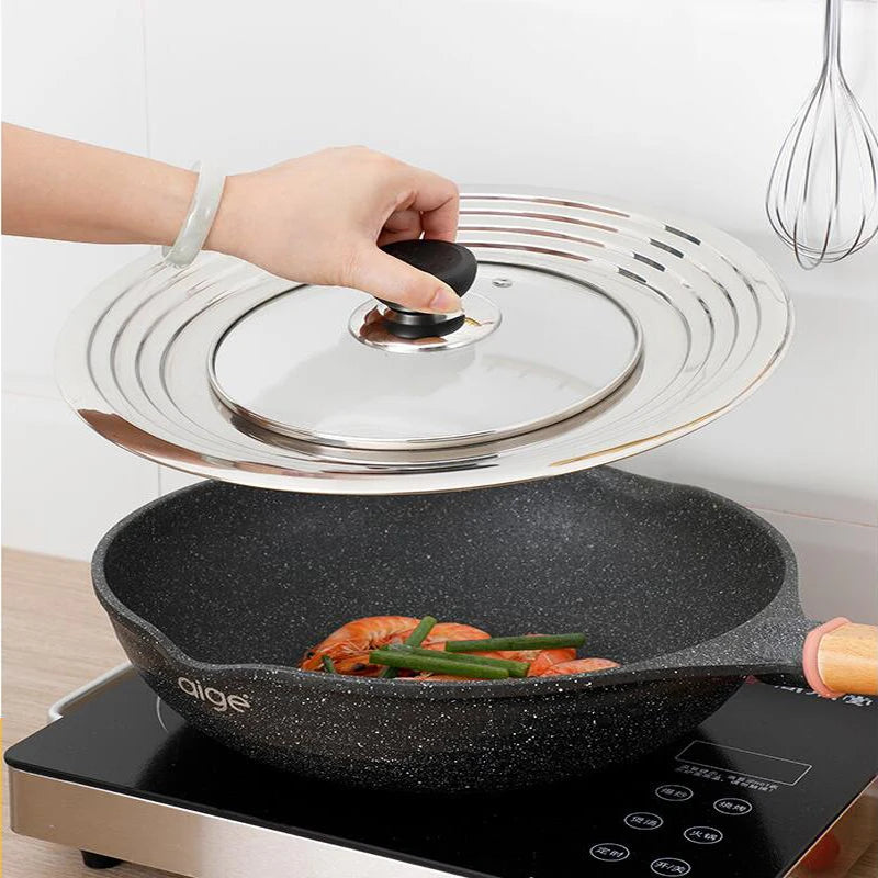 Stainless Steel Pan Cover For 8.2-12.5 Inch Cookware Universal Lid For Pots And Pans Replacement Frying Pan Cover Pot Lid