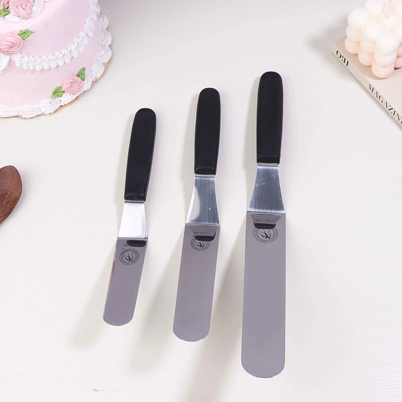 6/8/10 Inch Icing Spatula Angled Stainless Steel Palette Knife Curved Offset Blade Frost Cream Spatula For Cake Pastry Baking
