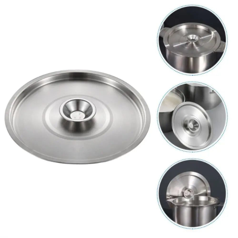 20-40cm Stainless Steel Pot Lids Universal Cookware Lid Reusable Frying Pan Metal Lid Bowl Cover Restaurant Kitchenware