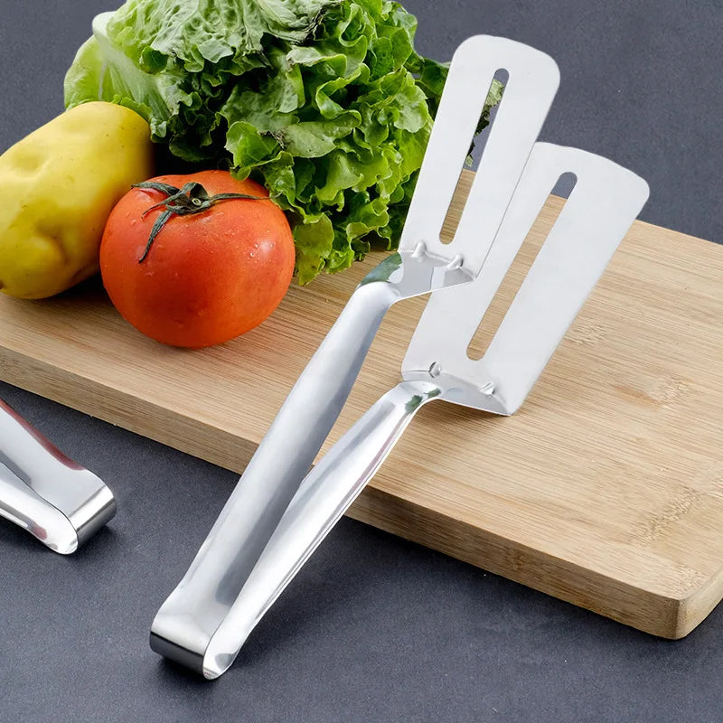 Stainless Steel Frying Shovel Clip Multifunctional Steak Bbq Tongs Pancake Fried Pizza Steak Fish Spatula Bread Kitchen Tool