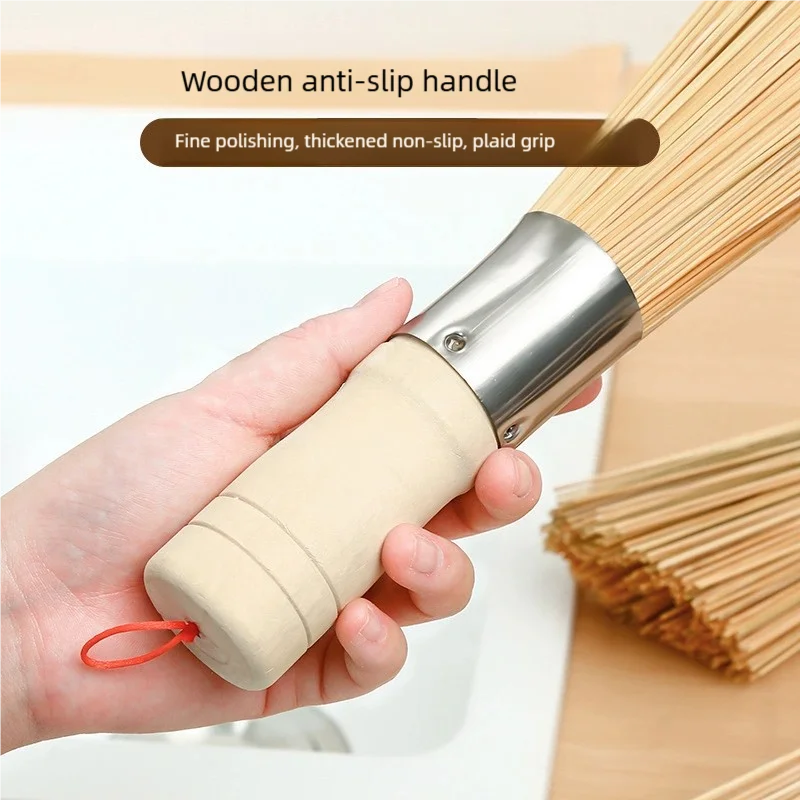 1Pcs Long Handle Wok Dish Pan Washing Cleaning Brushes Scrubbers Bamboo Pot Brush Home Kitchen Cleaner Gadgets Tool Accessories