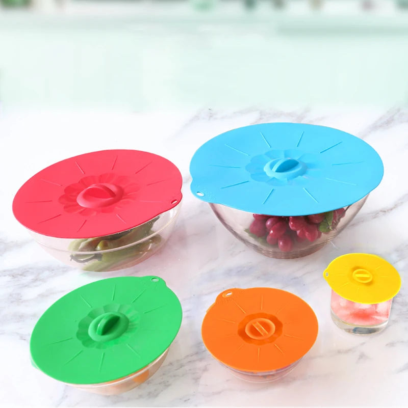 3/5PCS Silicone Microwave Bowl Cover Cooking Pot Pan Lid Cover Food Wrap Cooking Tools Kitchen Utensil Fresh-keeping Bowl Lid