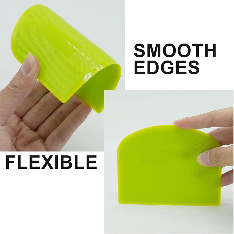 3Pcs Dough Scraper Set Plastic Dough Cutter Cake Cream Scraper Dough Cutting Knife Cake Spatula Cake Decorating Tool Baking Tool