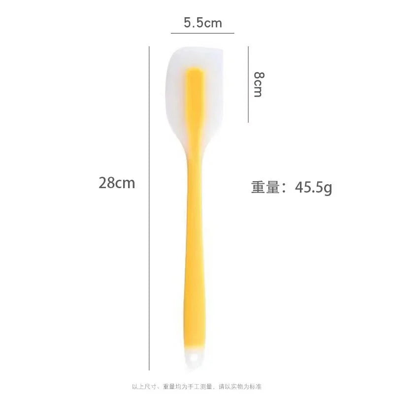 28cm kitchen silicone spatula, semi transparent cooking dough scraper, heat-resistant baking tool, cake brush and scraper