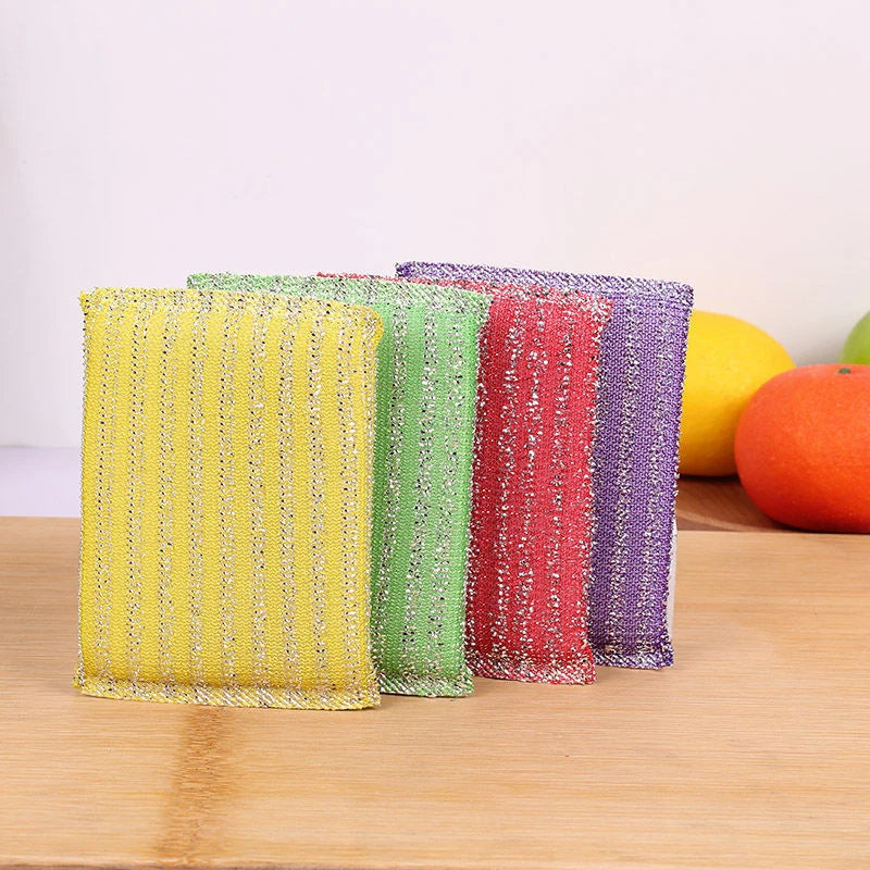 10-1PC Pot Dish Steel Wire Wash Sponges Double Side Dishwashing Sponge Household Kitchen Pans Cleaning Tool Tableware Dish Brush