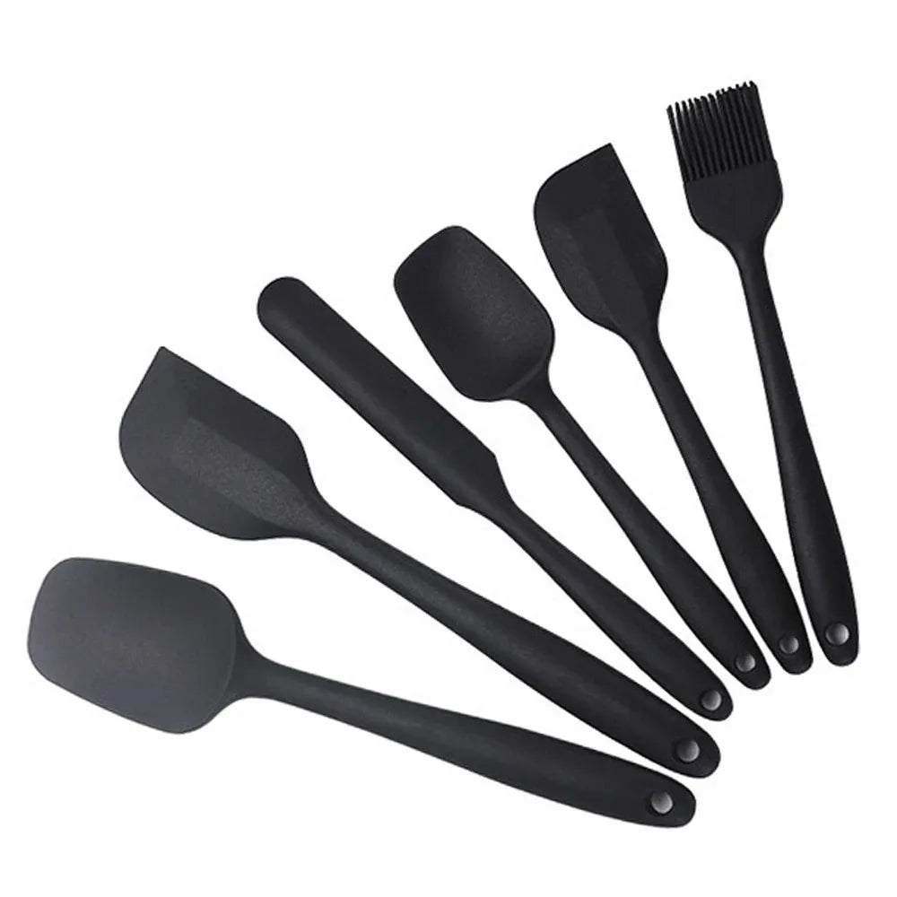 6Pcs Silicone Spatula Set Food Grade Non Stick Heat Resistant Spatulas Turner for Cooking Baking Mixing Baking Tools