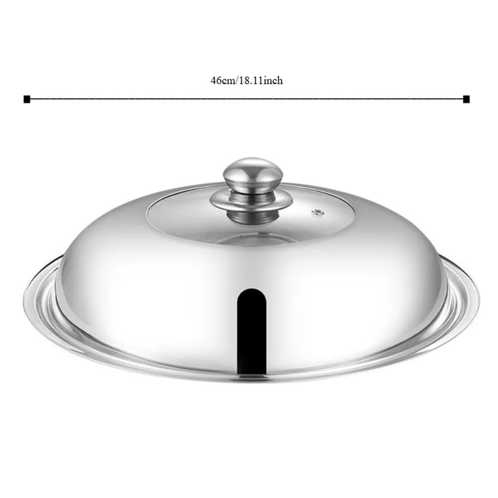 28/32/36/40cm Stainless Steel Pot Cover Universal with Knob Cooking Pot Wok Lid Cookware Parts Frying Pan Cover