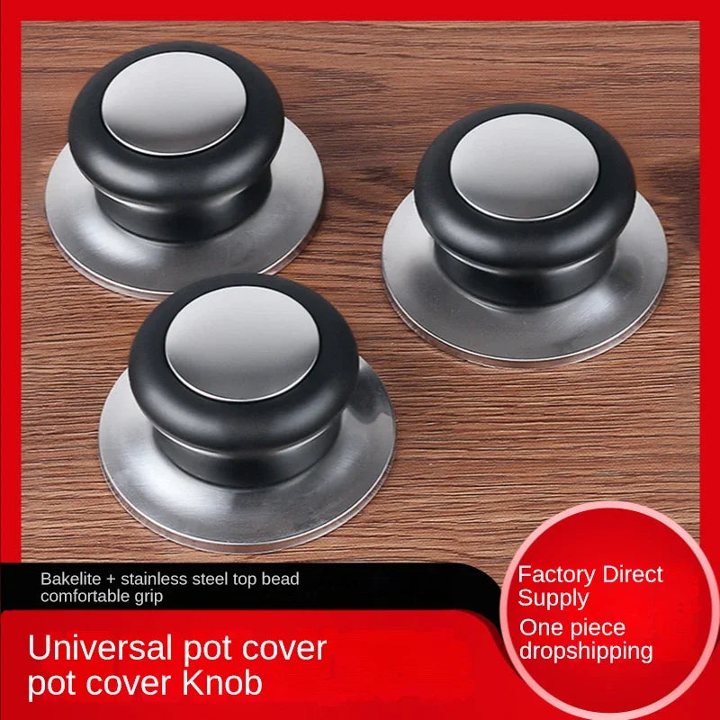 1PCS Stainless Steel Cookware Pot Lid with Screw Handle Utensil Pot Pan Lid Cover Kitchen Cookware Kitchenware