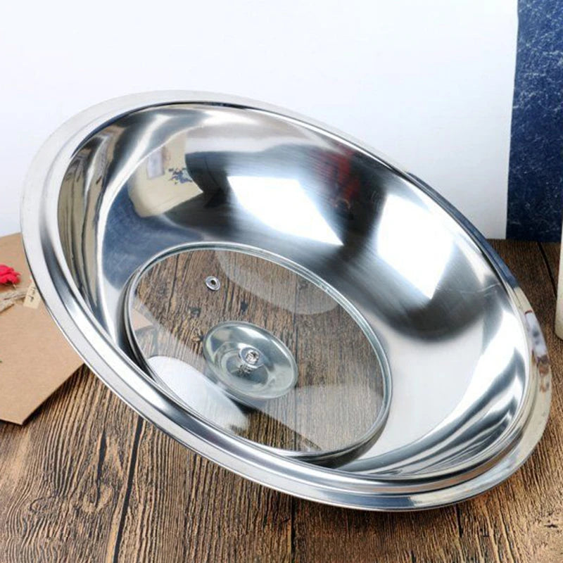 Stainless Steel Visible Pot Lid Combined Tripod Wok Cover Kitchen Cookware Accessories Replacement 28CM